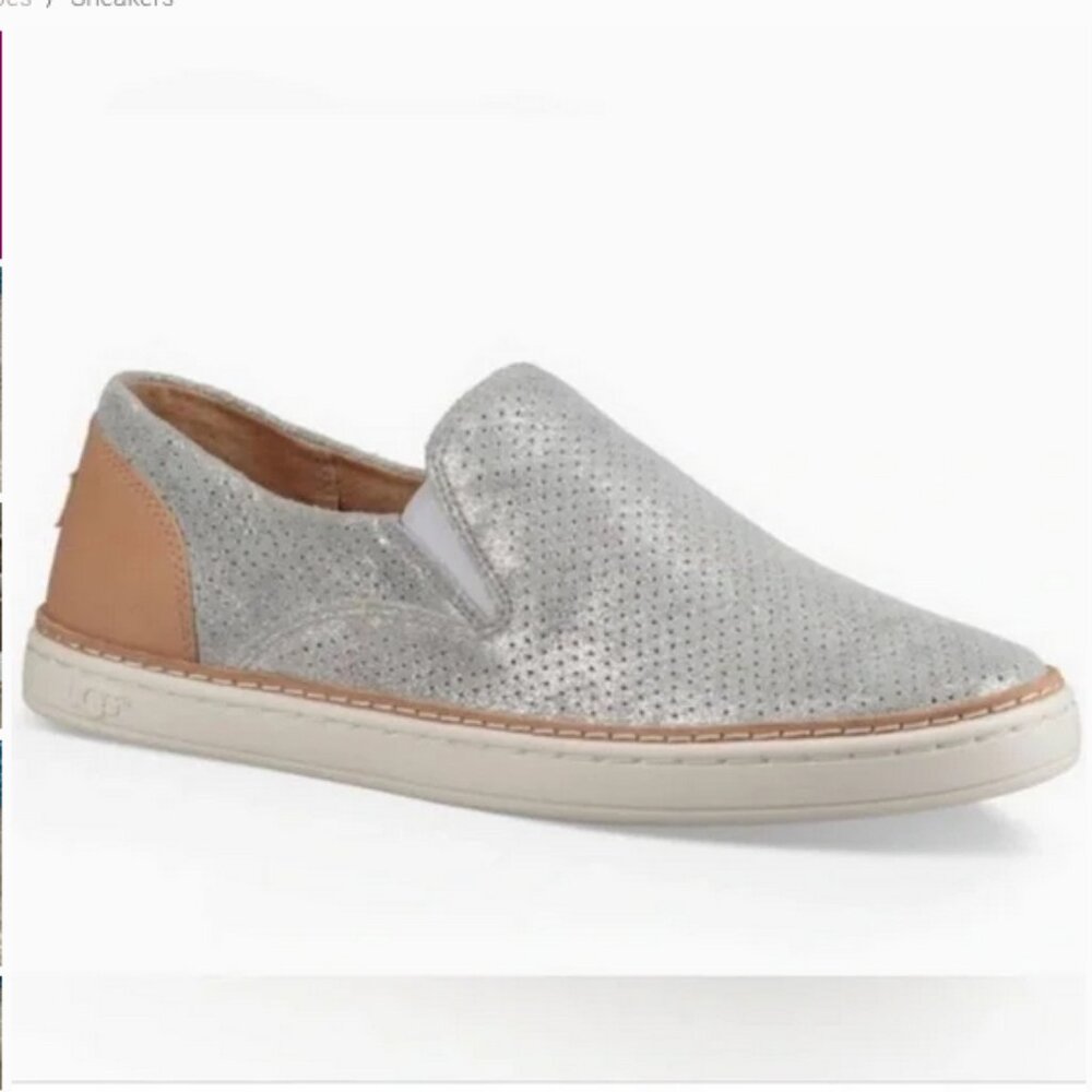 Ugg Adley Silver Slip On Sneaker - Picture 2 of 9